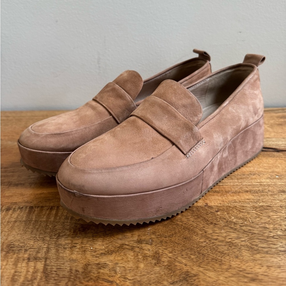 Eileen Fisher Suede Platform Loafer - Picture 5 of 11